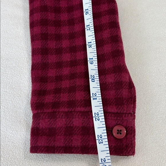 Talbots Burgundy and Pink Checked Wool Blend Jacket Cuffed Sleeves Size 12 - Picture 8 of 9